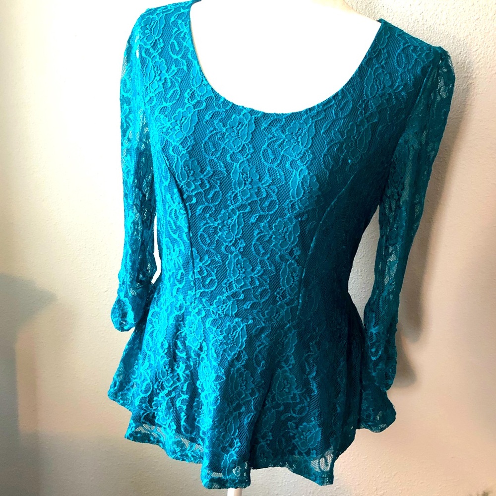 Lace peplum blouse